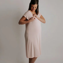 Load image into Gallery viewer, Mama Labor Delivery Maternity & Nursing Gown - Light Pink