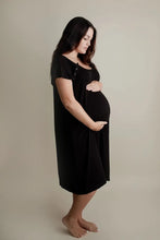 Load image into Gallery viewer, Mama Labor Delivery Maternity & Nursing Gown - Black