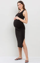 Load image into Gallery viewer, Zara Ribbed Maternity Dress - Black
