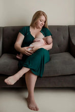 Load image into Gallery viewer, Mama Labor Delivery Maternity & Nursing Gown - Forest Green