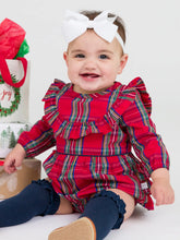 Load image into Gallery viewer, Tis the Season Ruffle Baby Romper