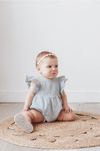 Load image into Gallery viewer, Milana Muslim Bubble Romper + Bow - Cream &amp; Pink