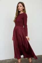 Load image into Gallery viewer, Wine Midi Dress