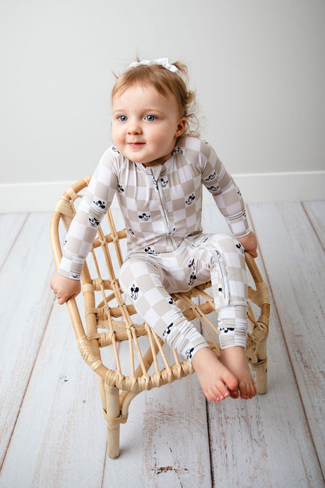 Slumberly Baby Bamboo Footie - Check Mates