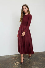 Load image into Gallery viewer, Wine Midi Dress