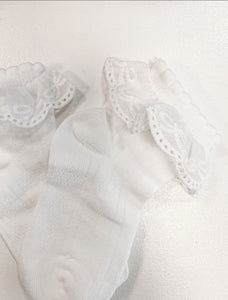 Bow Trim Frill Socks