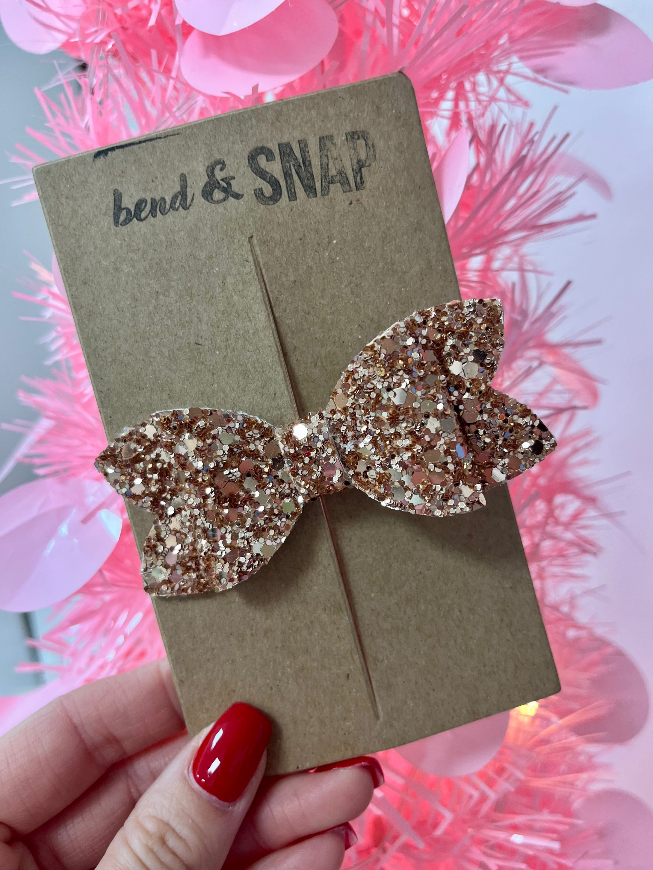 Glitter Bow - Rose Gold