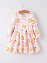 Load image into Gallery viewer, Pumpkin and Bows Dress