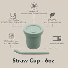 Load image into Gallery viewer, Noüka’s Silicone Straw Cup 6oz