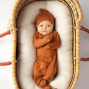 Baby Knotted Gown - Harvest