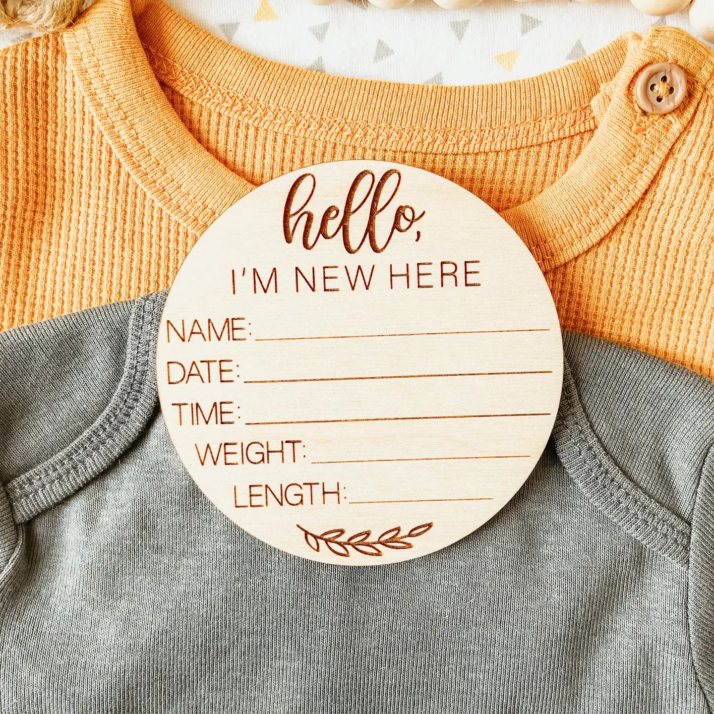Hello I’m New Here Birth Announcement Disc