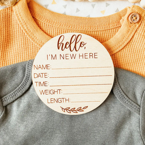 Hello I’m New Here Birth Announcement Disc
