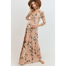 Load image into Gallery viewer, Lexi 3/4 Sleeve Maternity &amp; Nursing Dress - Neutral/Blush