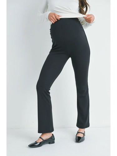 High Rise Flare Maternity Knit Pants