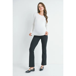 High Rise Flare Maternity Knit Pants