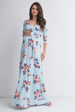 Load image into Gallery viewer, Lexi 3/4 Sleeve Maternity Dress - Light Blue