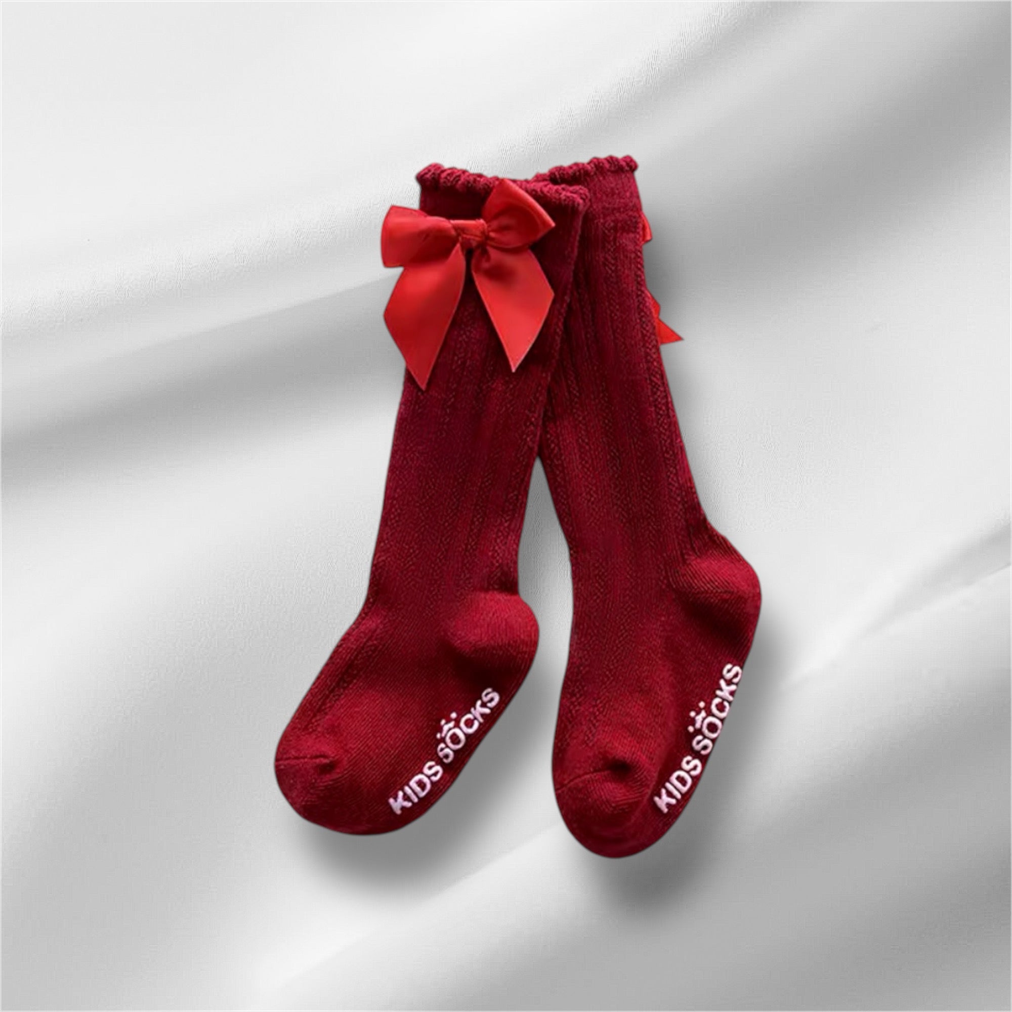 Bow Cable Knee Socks - Various Colours