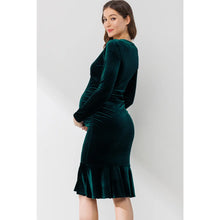 Load image into Gallery viewer, Sophie Maternity Mermaid Hem Dress - Green