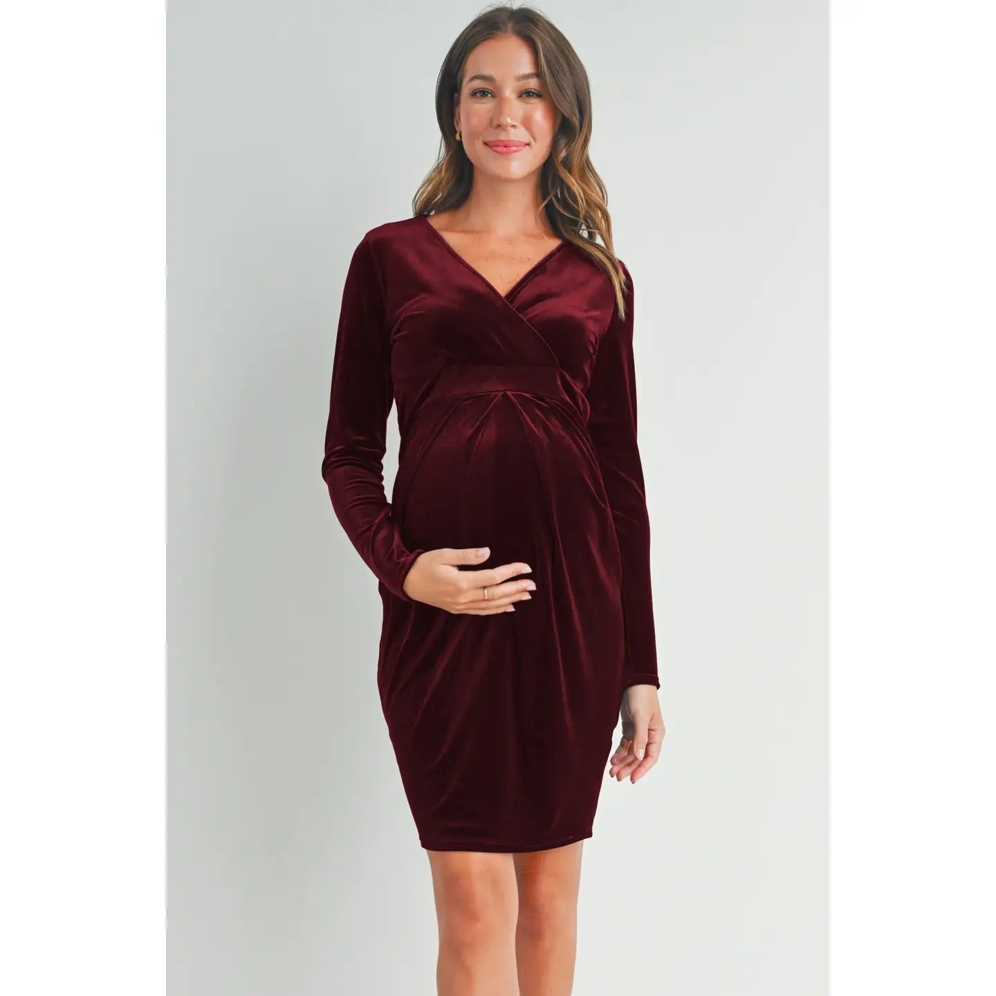 Carol Maternity Dress - Burgendy