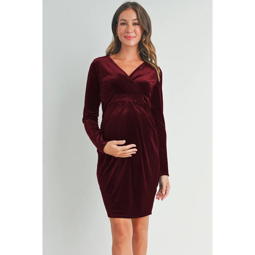 Carol Maternity Dress - Burgendy