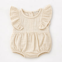 Load image into Gallery viewer, Milana Muslim Baby Bubble Romper + Bow - Cream &amp; Pink