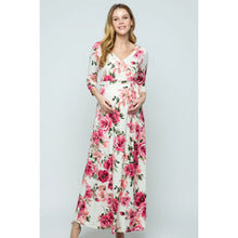 Load image into Gallery viewer, Lexi 3/4 Sleeve Maternity Dress - Pink &amp; Cream