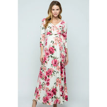 Load image into Gallery viewer, Lexi 3/4 Sleeve Maternity Dress - Pink &amp; Cream