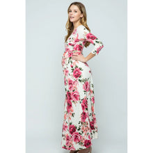 Load image into Gallery viewer, Lexi 3/4 Sleeve Maternity Dress - Pink &amp; Cream