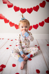 Slumberly Baby Bamboo Footie - Hearts & Honey