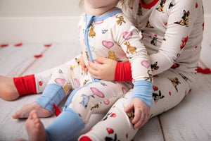 Slumberly Baby Bamboo Footie - Hearts & Honey