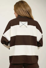 Load image into Gallery viewer, Preorder Cocoa Stripe Half Zip