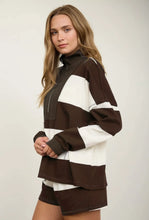 Load image into Gallery viewer, Preorder Cocoa Stripe Half Zip