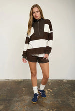 Load image into Gallery viewer, Preorder Cocoa Stripe Half Zip