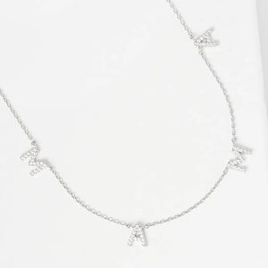 Cz Gold-Dipped Mama Letters Necklace