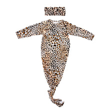 Load image into Gallery viewer, Baby Knotted Gown - Leopard