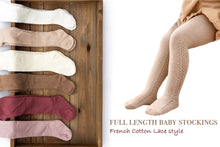 Load image into Gallery viewer, French Lace Cotton Baby Tights