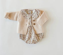 Load image into Gallery viewer, Allie Linen Baby Romper &amp; Bow