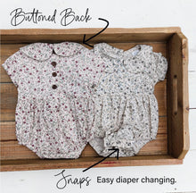 Load image into Gallery viewer, Allie Linen Baby Romper &amp; Bow
