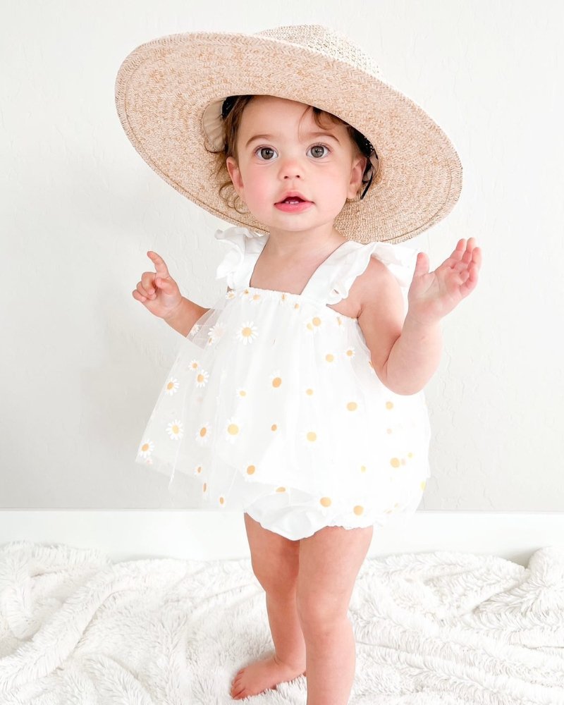 Dixie Baby Romper White Daisies