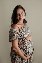 Load image into Gallery viewer, Mama Labor Delivery Maternity &amp; Nursing Gown - Leopard