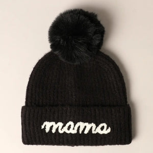 Mama Embroidered Winter Hat