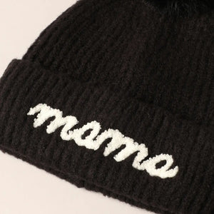 Mama Embroidered Winter Hat
