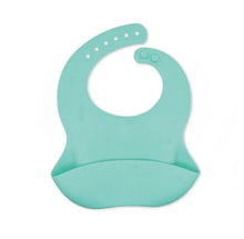 Load image into Gallery viewer, mint green silicone baby bib