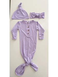 Button Down Knotted Baby Gown