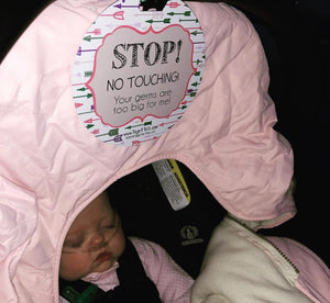 No Touching Car Seat and Stroller Tag - Pink Arrows