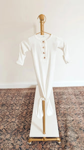 Button Down Knotted Baby Gown