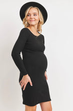 Load image into Gallery viewer, Ribbed Knit Maternity Dress
