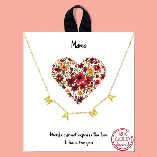 Gold-Dipped MAMA Station Necklace