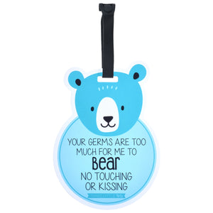 No Touching Car Seat and Stroller Tag - Blue Teddy Bear
