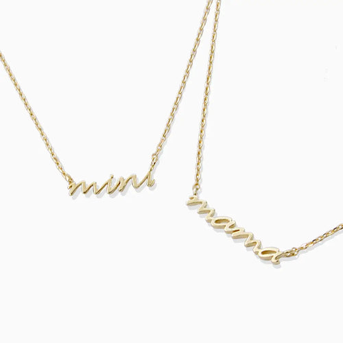 Gold-Dipped Mini and Mama Necklace